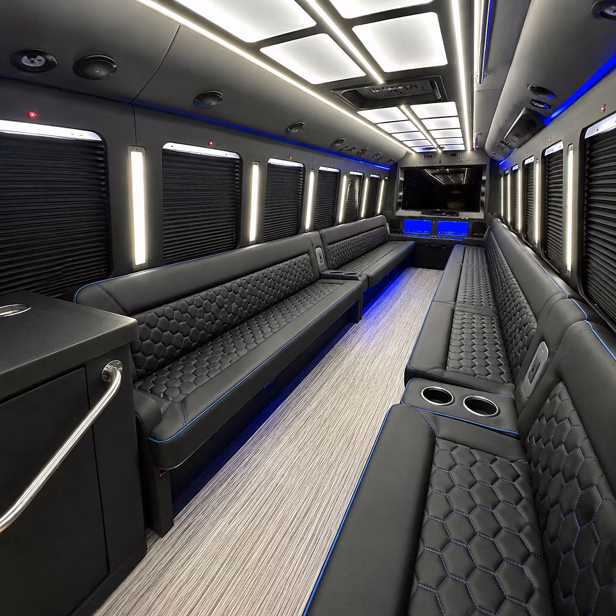 redwood city party bus rental interior