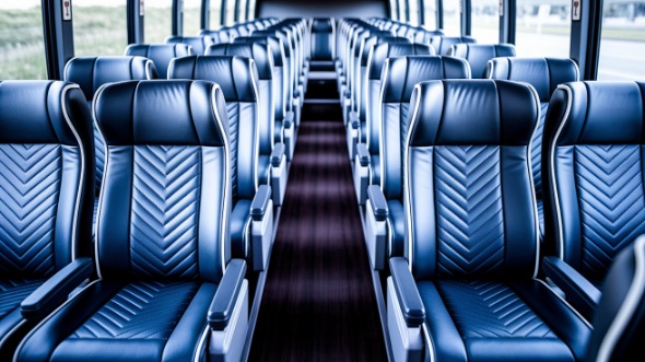 redwood city 55 passenger charter bus inside